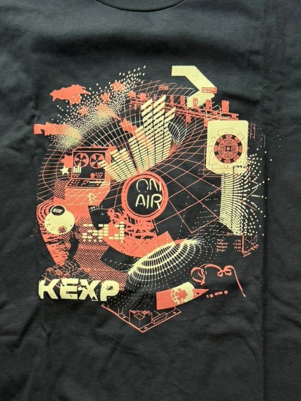 NEW KEXP Radio T Shirt, Gray, Size Women's Medium, Short Sleeve Crewneck